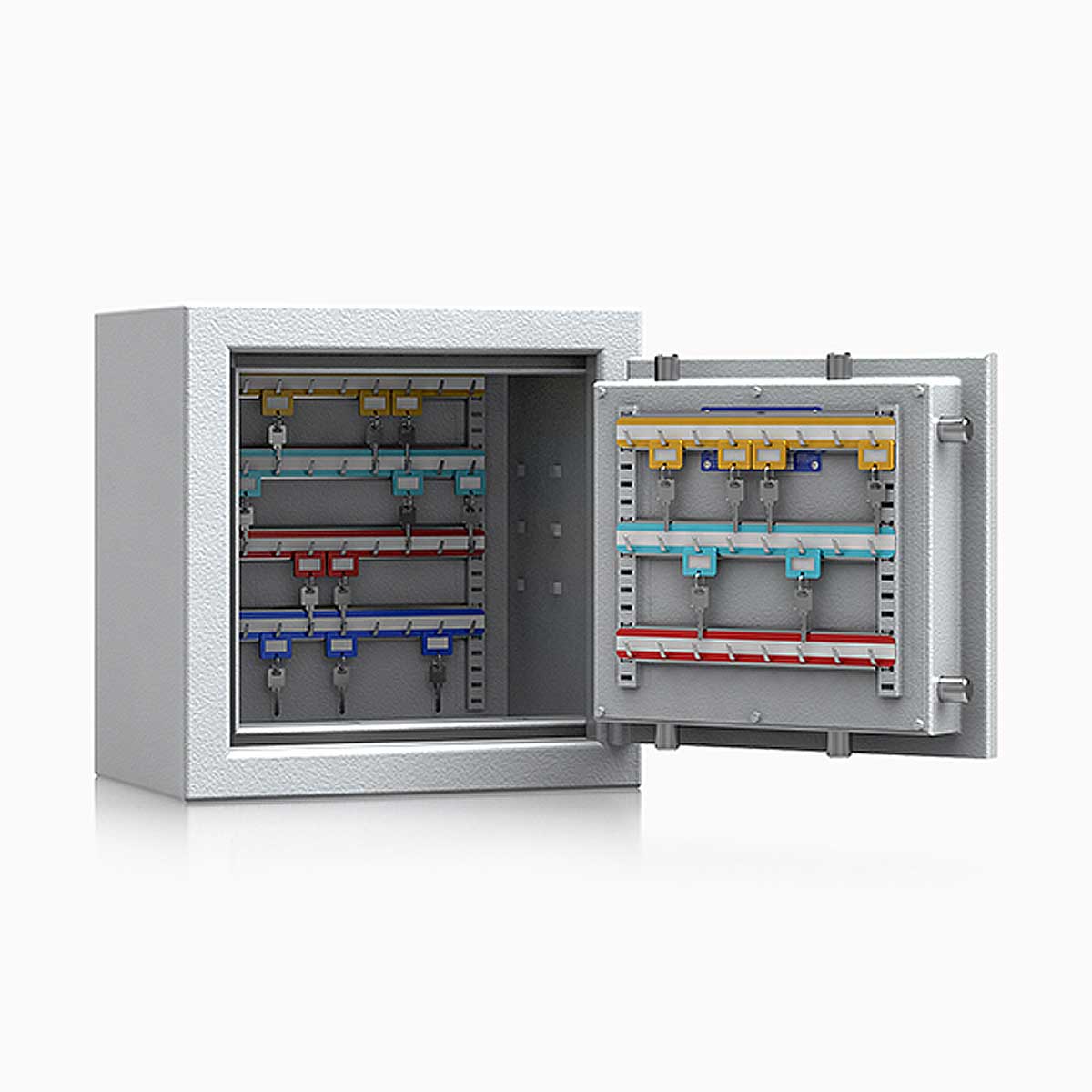 Schlüsseltresor safe4key I - Größe 1 / 400x400x270 / 64 Haken / 42kg / 157001  / Klasse 1  EN 1143-1, ECB•S / RAL7035 / Elektronik STELLAR Basic 