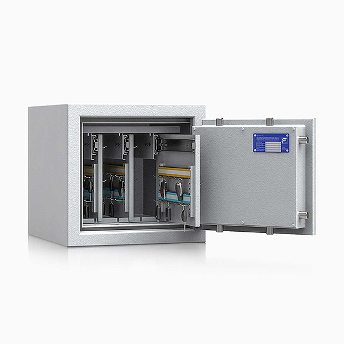 Schlüsseltresor safe4key I - Größe 2 / 400x420x420 / 72 Haken / 67kg / 157003  / Klasse 1  EN 1143-1, ECB•S / RAL7035 / Elektronik STELLAR Basic 