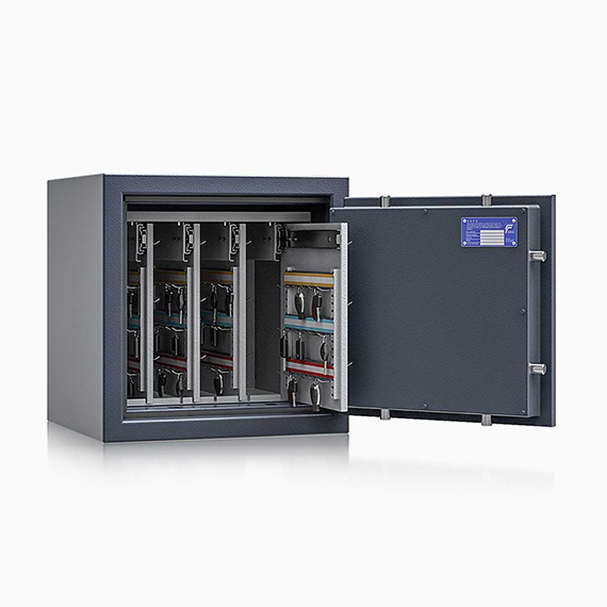 Schlüsseltresor safe4key I - Größe 3 / 500x500x420 / 144 Haken / 88kg / 157005 DIN R / Klasse 1  EN 1143-1, ECB•S / RAL7024