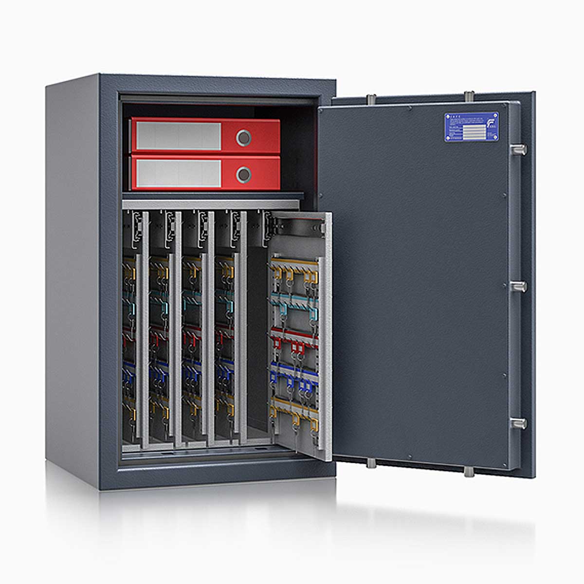 Schlüsseltresor safe4key I - Größe 5 / 800x500x420 / 440 Haken / 1 Fachboden / 122kg / 157010 DIN R / Klasse 1  EN 1143-1, ECB•S / RAL7024