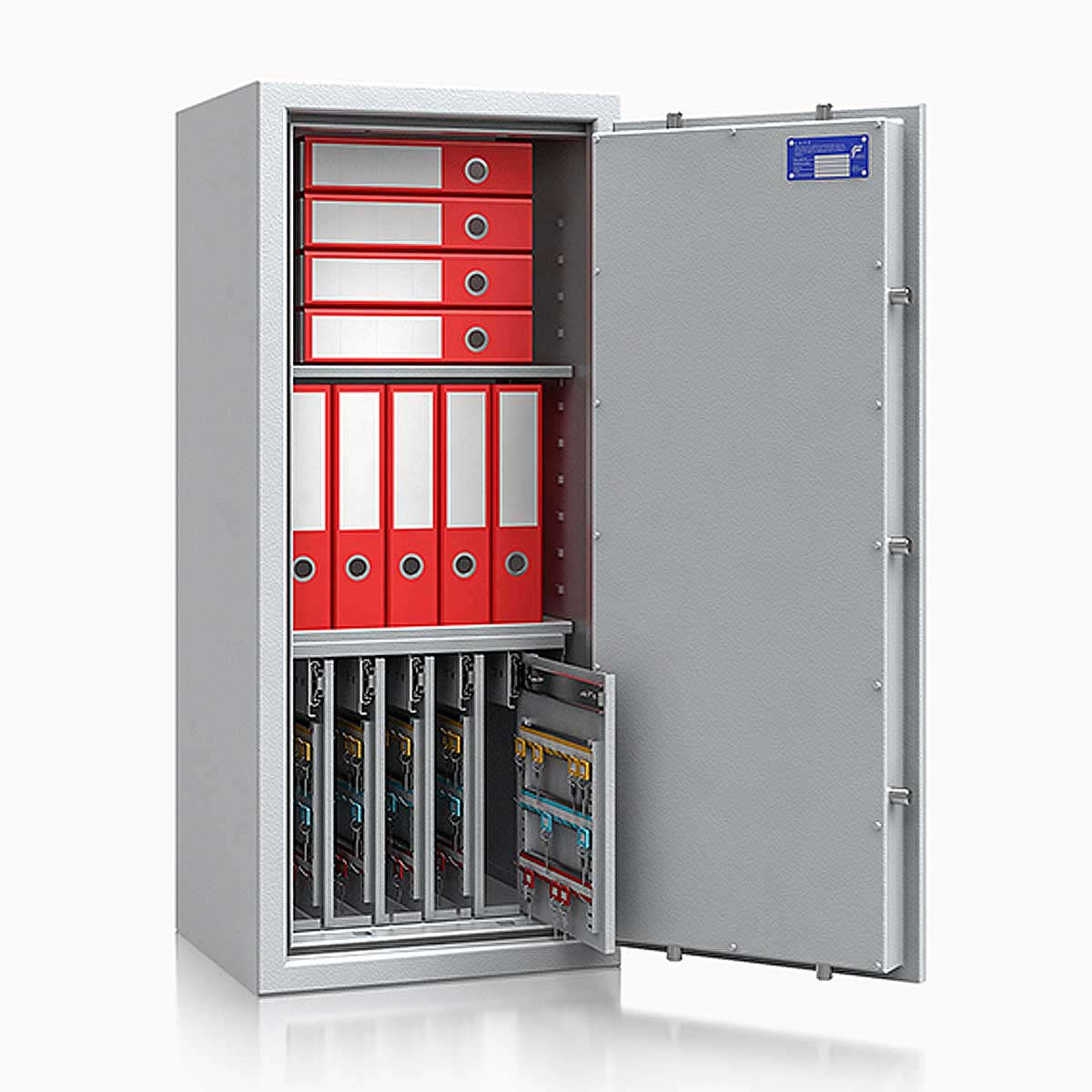 Schlüsseltresor safe4key I - Größe 7 / 1150x500x420 / 280 Haken / 2 Fachböden / 152kg / 157018 DIN R / Klasse 1  EN 1143-1, ECB•S / RAL7035