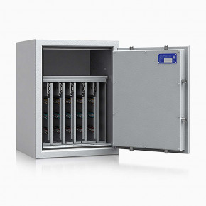 Schlüsseltresor safe4key I - Größe 4 / 650x500x420 / 280 Haken / 1 Fachboden / 102kg / 157007  / Klasse 1  EN 1143-1, ECB•S / RAL7035 / Elektronik STELLAR Basic 