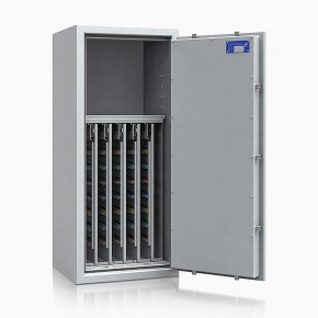 Schlüsseltresor safe4key I - Größe 7 / 1150x500x420 / 600 Haken / 1 Fachboden / 165kg / 157020  / Klasse 1  EN 1143-1, ECB•S / RAL7035 / Elektronik STELLAR  Basic 